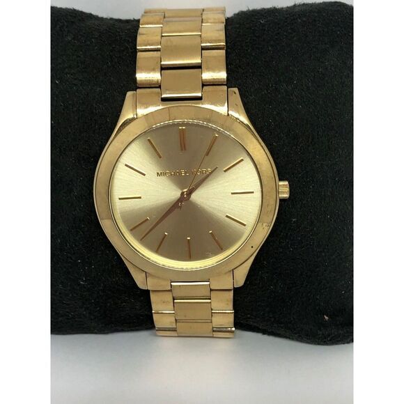 Michael Kors MK3179 Women's Stainless Steel Analog Gold Dial Quartz Watch QB333 - Picture 1 of 9